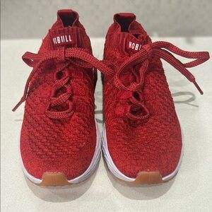 NOBULL Men’s Knit Runner Bright Red Sneakers Size 9 1/2